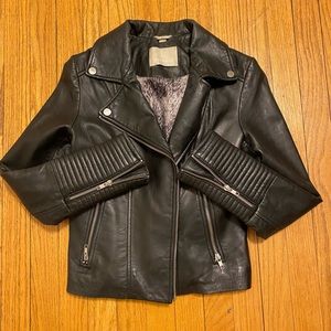 Soia & Kyo Black Leather Moto Jacket